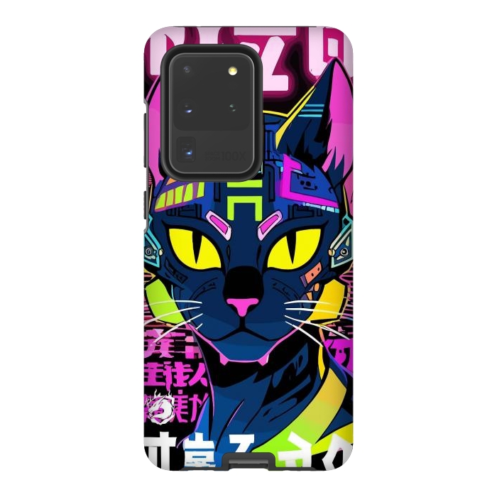 Galaxy S20 Ultra StrongFit Cyberpunk Cat Neon by LM2Kone