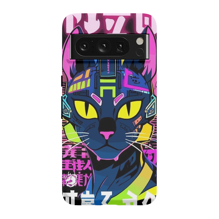 Pixel 8 Pro StrongFit Cyberpunk Cat Neon by LM2Kone