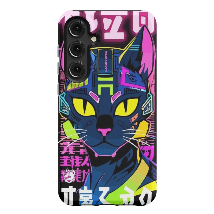 Galaxy S24 Plus StrongFit Cyberpunk Cat Neon by LM2Kone