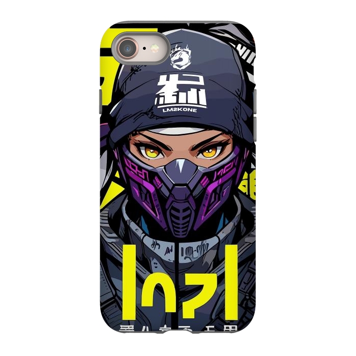 iPhone 8 StrongFit Cyberpunk Ninja Girl by LM2Kone