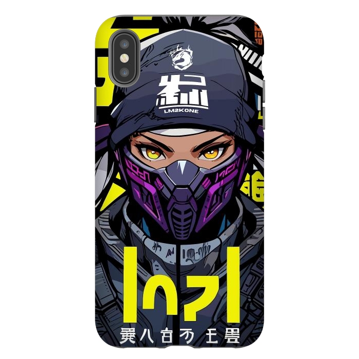 iPhone Xs Max StrongFit Cyberpunk Ninja Girl by LM2Kone