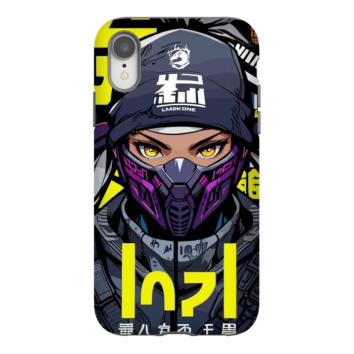 iPhone Xr StrongFit Cyberpunk Ninja Girl by LM2Kone