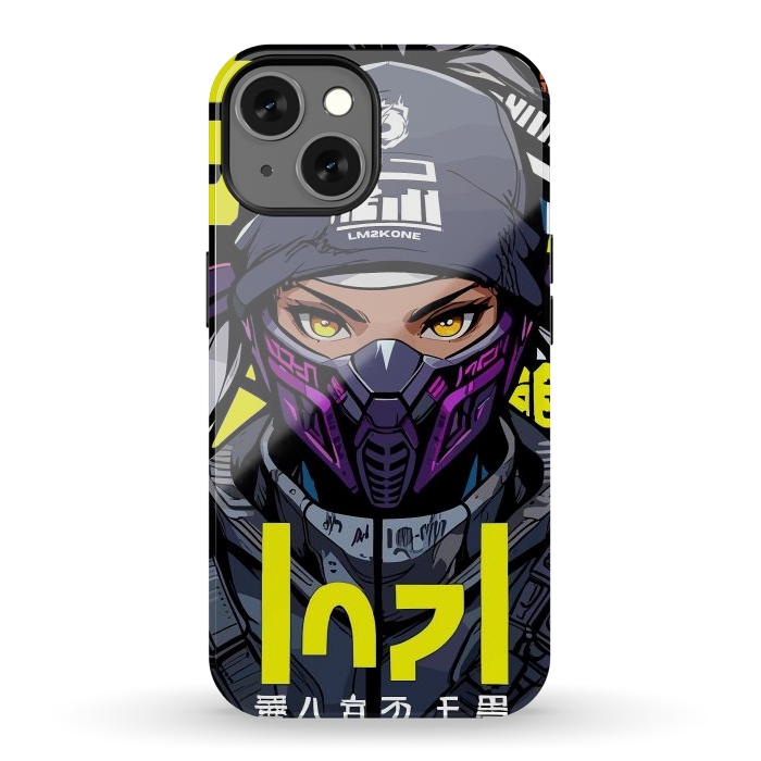 iPhone 13 StrongFit Cyberpunk Ninja Girl by LM2Kone