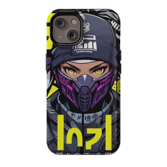 iPhone 14 StrongFit Cyberpunk Ninja Girl by LM2Kone