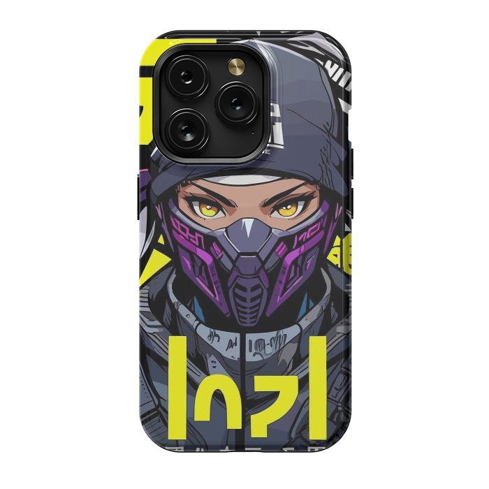 iPhone 15 Pro StrongFit Cyberpunk Ninja Girl by LM2Kone