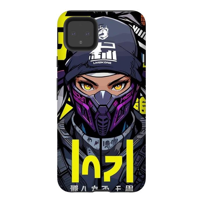 Pixel 4XL StrongFit Cyberpunk Ninja Girl by LM2Kone