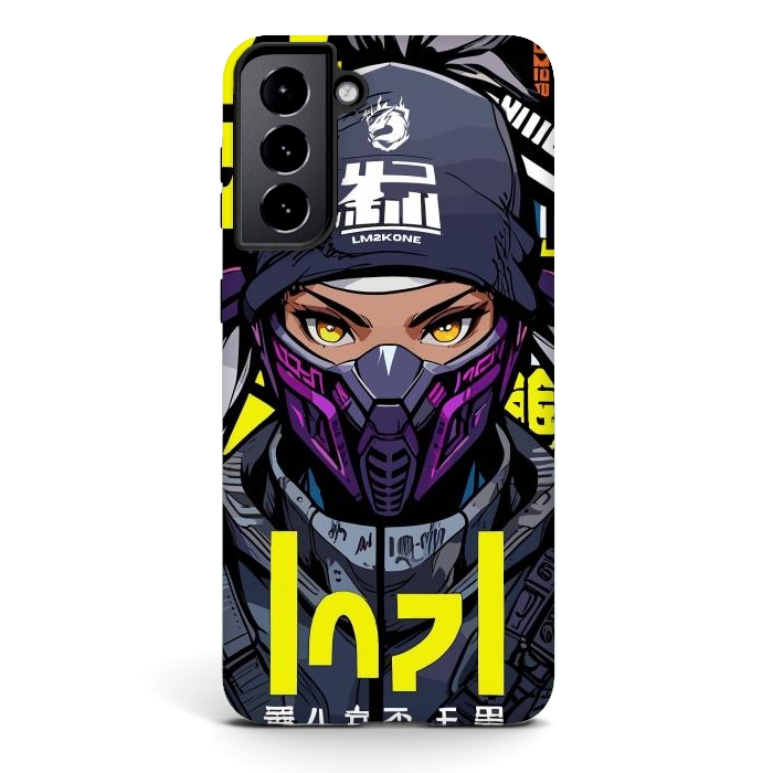 Galaxy S21 StrongFit Cyberpunk Ninja Girl by LM2Kone