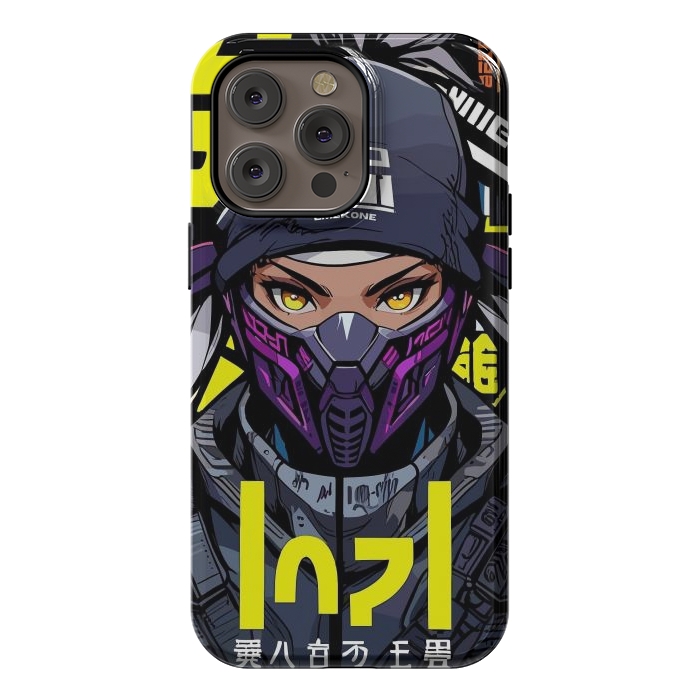 iPhone 14 Pro max StrongFit Cyberpunk Ninja Girl by LM2Kone