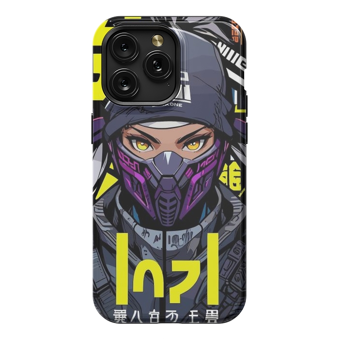 iPhone 15 Pro Max StrongFit Cyberpunk Ninja Girl by LM2Kone