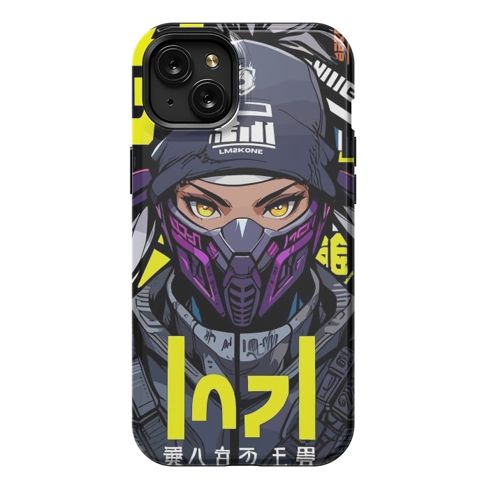 iPhone 15 Plus StrongFit Cyberpunk Ninja Girl by LM2Kone