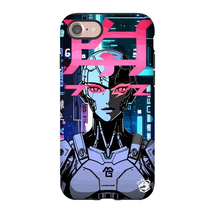 iPhone 7 StrongFit Cyberpunk Cyborg Neon by LM2Kone