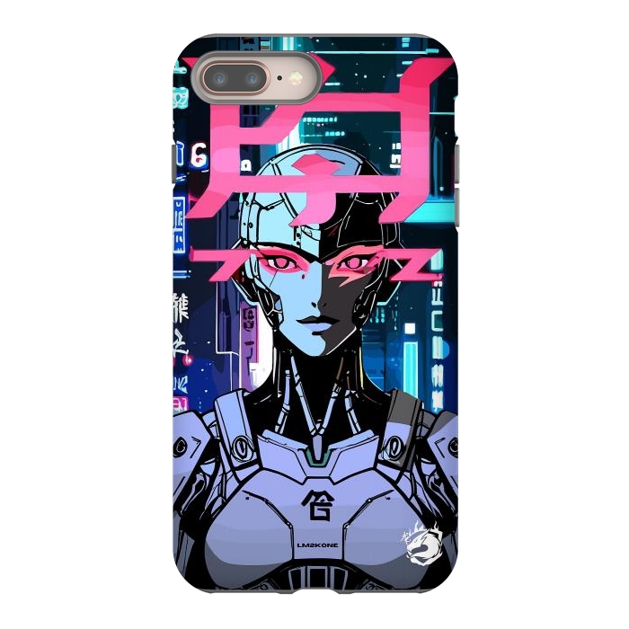 iPhone 7 plus StrongFit Cyberpunk Cyborg Neon by LM2Kone