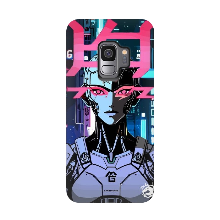 Galaxy S9 StrongFit Cyberpunk Cyborg Neon by LM2Kone