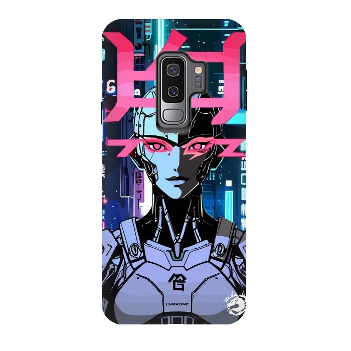 Galaxy S9 plus StrongFit Cyberpunk Cyborg Neon by LM2Kone