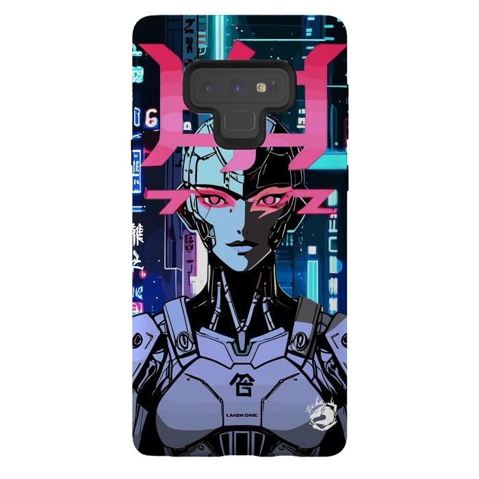 Galaxy Note 9 StrongFit Cyberpunk Cyborg Neon by LM2Kone