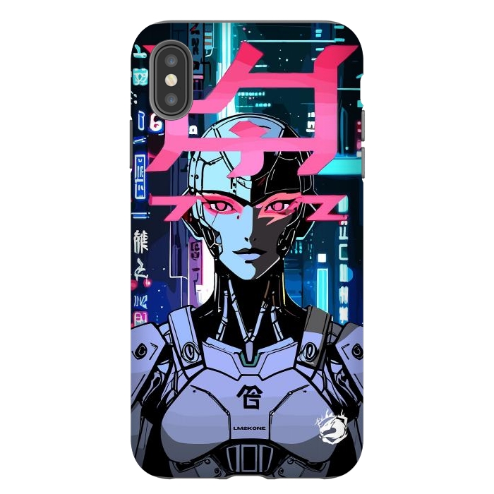 iPhone Xs Max StrongFit Cyberpunk Cyborg Neon by LM2Kone