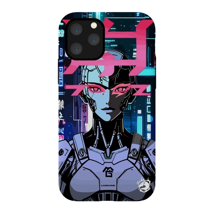 iPhone 11 Pro StrongFit Cyberpunk Cyborg Neon by LM2Kone