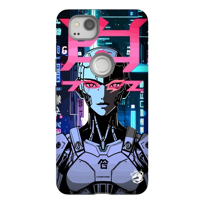 Pixel 2 StrongFit Cyberpunk Cyborg Neon by LM2Kone