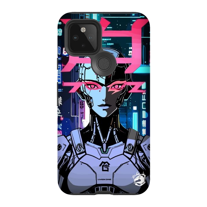 Pixel 5 StrongFit Cyberpunk Cyborg Neon by LM2Kone