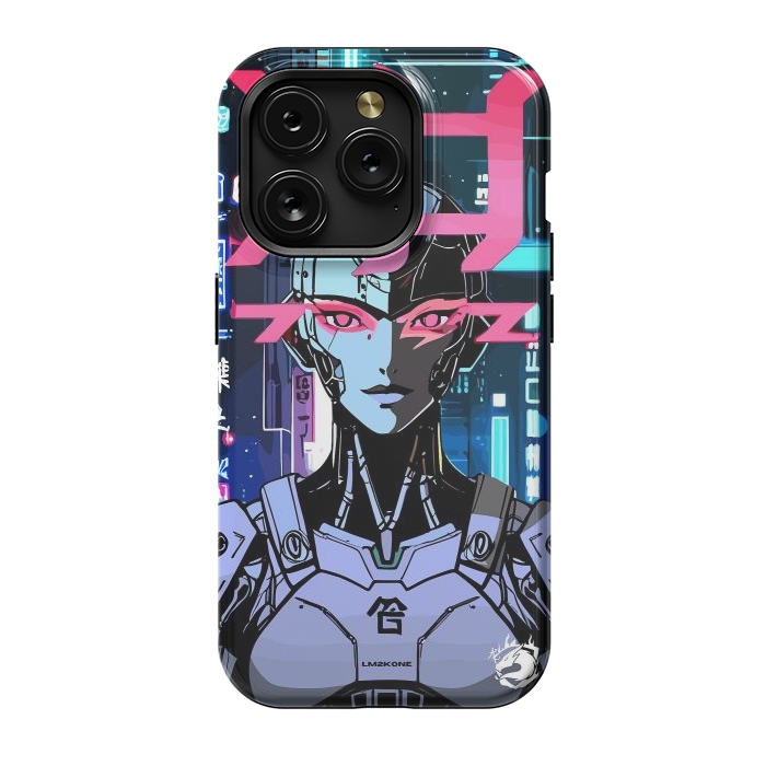 iPhone 15 Pro StrongFit Cyberpunk Cyborg Neon by LM2Kone