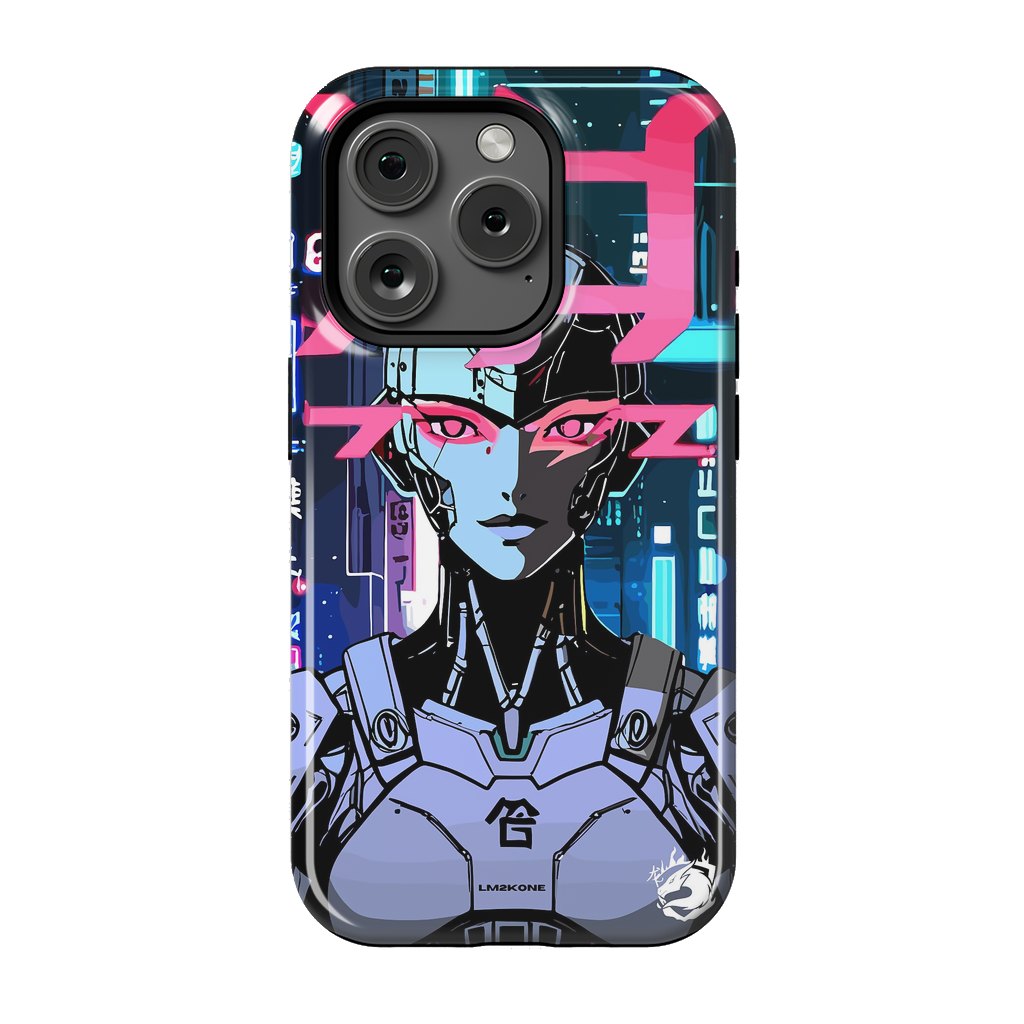 iPhone 15 Pro StrongFit Cyberpunk Cyborg Neon by LM2Kone