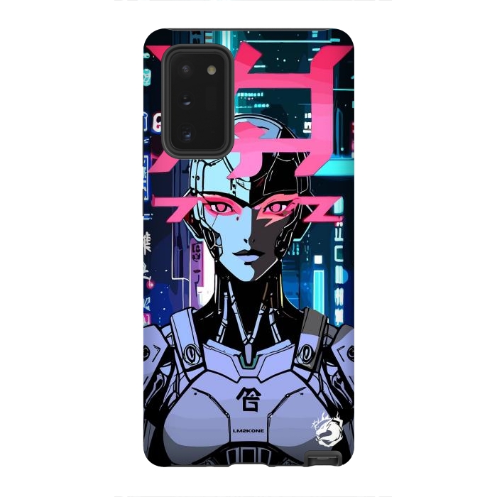 Galaxy Note 20 StrongFit Cyberpunk Cyborg Neon by LM2Kone