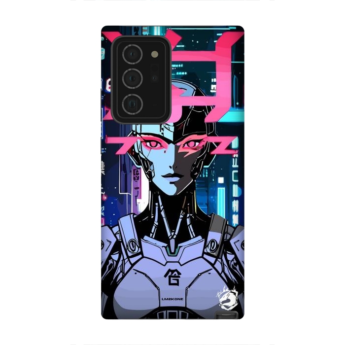 Galaxy Note 20 Ultra StrongFit Cyberpunk Cyborg Neon by LM2Kone