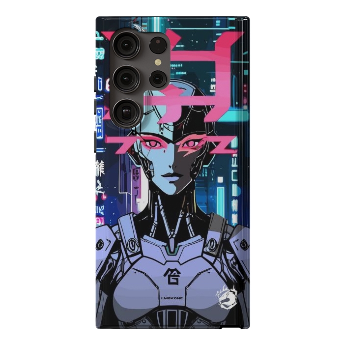 Galaxy S23 Ultra StrongFit Cyberpunk Cyborg Neon by LM2Kone