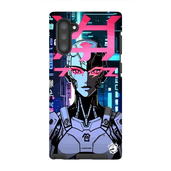 Galaxy Note 10 StrongFit Cyberpunk Cyborg Neon by LM2Kone