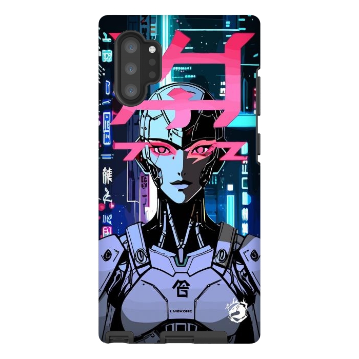 Galaxy Note 10 plus StrongFit Cyberpunk Cyborg Neon by LM2Kone