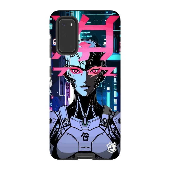 Galaxy S20 StrongFit Cyberpunk Cyborg Neon by LM2Kone