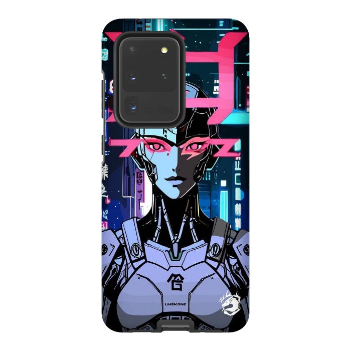 Galaxy S20 Ultra StrongFit Cyberpunk Cyborg Neon by LM2Kone