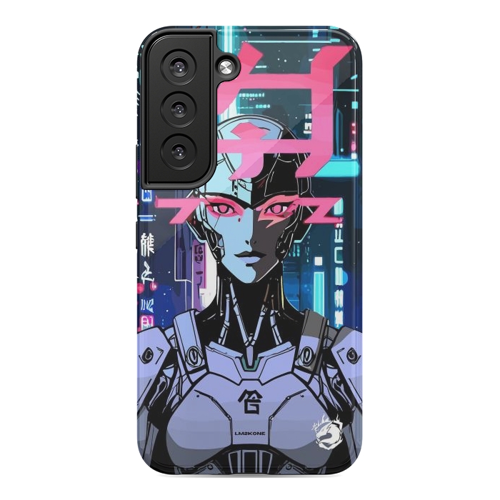 Galaxy S22 StrongFit Cyberpunk Cyborg Neon by LM2Kone