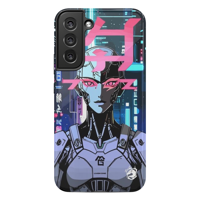 Galaxy S22 plus StrongFit Cyberpunk Cyborg Neon by LM2Kone