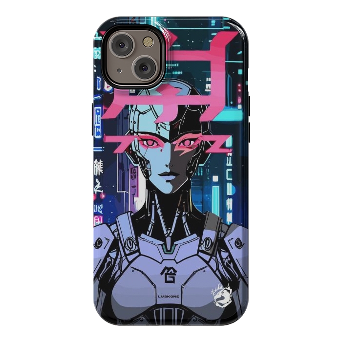 iPhone 14 Plus StrongFit Cyberpunk Cyborg Neon by LM2Kone