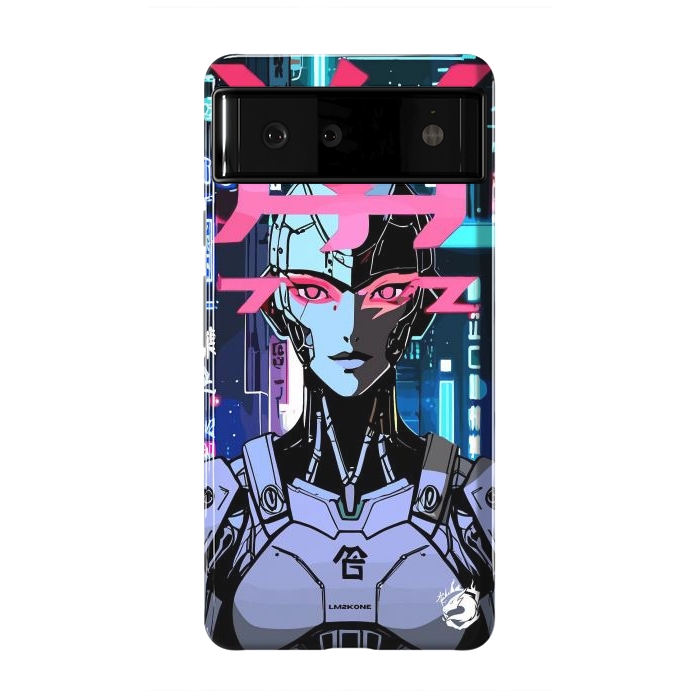 Pixel 6 StrongFit Cyberpunk Cyborg Neon by LM2Kone