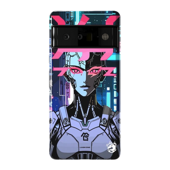 Pixel 6 Pro StrongFit Cyberpunk Cyborg Neon by LM2Kone