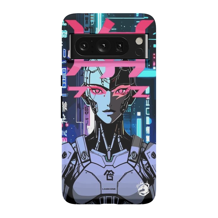 Pixel 8 Pro StrongFit Cyberpunk Cyborg Neon by LM2Kone