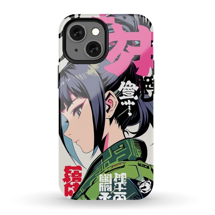 iPhone 12 mini StrongFit Green Geisha Anime by LM2Kone