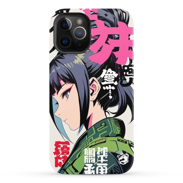 iPhone 12 Pro StrongFit Green Geisha Anime by LM2Kone