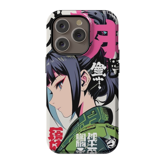 iPhone 14 Pro StrongFit Green Geisha Anime by LM2Kone