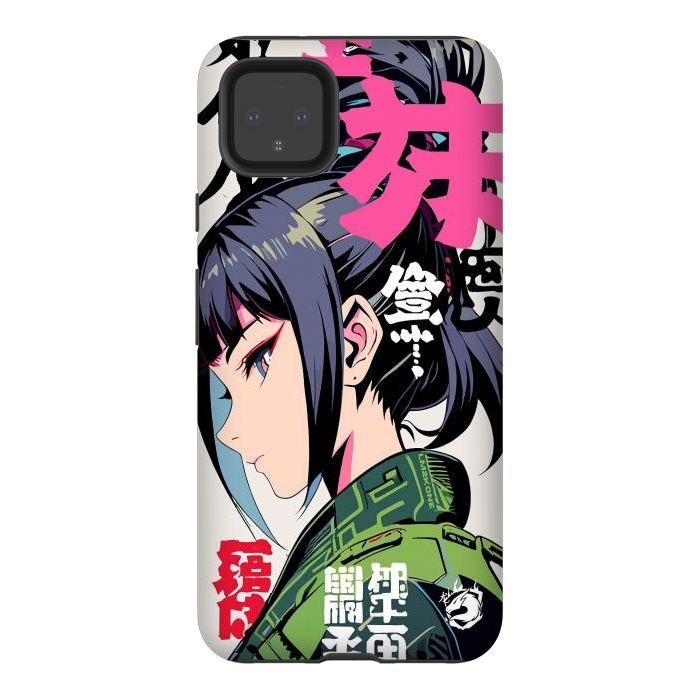 Pixel 4XL StrongFit Green Geisha Anime by LM2Kone