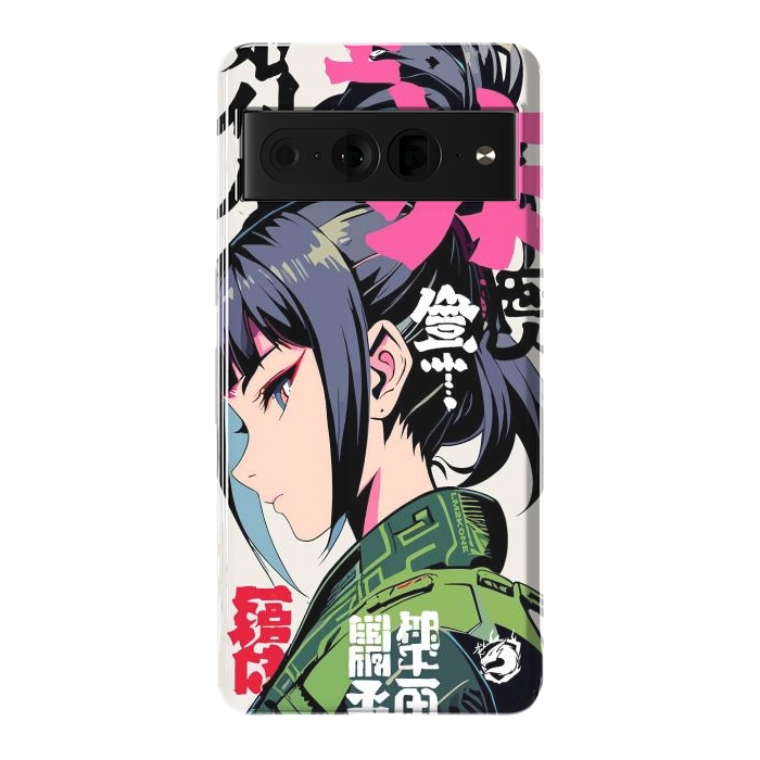 Pixel 7 Pro StrongFit Green Geisha Anime by LM2Kone