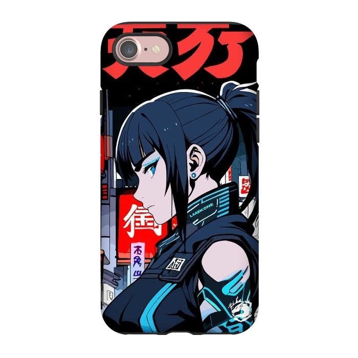 iPhone 7 StrongFit Cyberpunk Blue Ninja  by LM2Kone