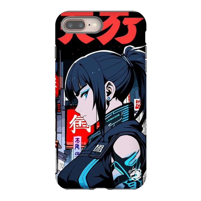 iPhone 7 plus StrongFit Cyberpunk Blue Ninja  by LM2Kone