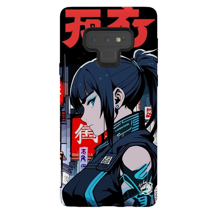 Galaxy Note 9 StrongFit Cyberpunk Blue Ninja  by LM2Kone