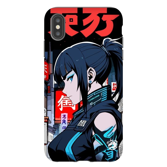 iPhone Xs Max StrongFit Cyberpunk Blue Ninja  by LM2Kone