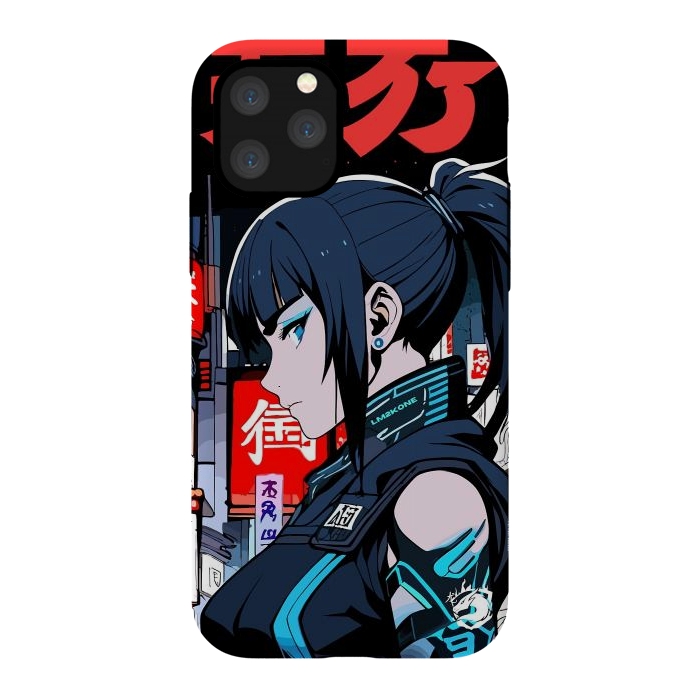 iPhone 11 Pro StrongFit Cyberpunk Blue Ninja  by LM2Kone