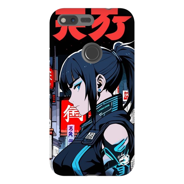 Pixel XL StrongFit Cyberpunk Blue Ninja  by LM2Kone