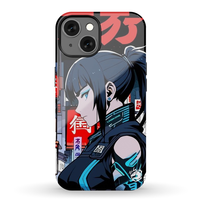 iPhone 13 StrongFit Cyberpunk Blue Ninja  by LM2Kone